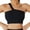 Black, variant on huanledash Women Sports Bra One Shoulder Beautiful Back Full Cup Ladies Wire Free Ribbed Brassiere for Gym Running Fitness