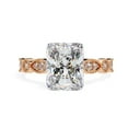 thumbnail image 2 of IGI Certified Lab Grown Diamond Engagement Ring | Center 9x7mm Radiant Cut Beaded Solitaire Stackable Promise Rings For Women In 18K Solid Rose Gold | F-G, VS-SI Quality (3.20 Ctw) Ring Size-5, 2 of 7