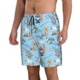 thumbnail image 2 of Kdxio Cute Animals Surfers Pattern Mens Casual Shorts - Drawstring Summer Beach Sports Shorts for Men, 2 of 5