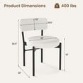 thumbnail image 3 of Costway Dining Chair Set of 4 with Curved Backrest Padded Seat & Metal Legs for Dining Room White, 3 of 9