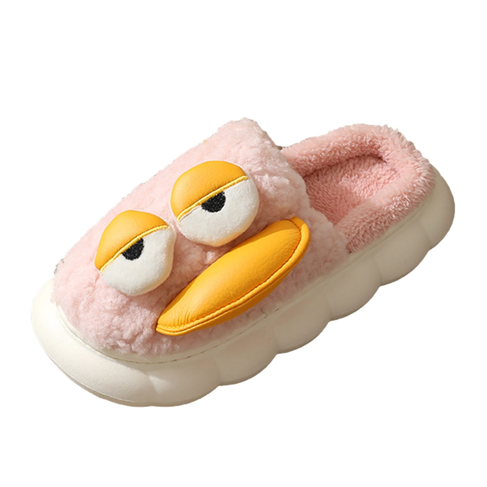 XINSHIDE Shoes Fashion Autumn And Winter Boys And Girls Children Slippers Flat Bottom Soft Plush Warm And Comfortable Cute Cartoon Duck Unisex Baby Shoes -