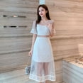 thumbnail image 2 of PIKADINGNIS Sexy Mesh Patchwork Dress Women Elegant Chic Lace Floral Wedding Party Dress Woman Fashion See Through Summer Dresses, 2 of 6