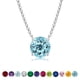 thumbnail image 1 of JeenMata Hermoso Colgante Solitario de Topacio Azul de Talla Redonda de 1 Quilate (Piedra Natal de Diciembre) en Oro Blanco de 18 K, para Mujer y Adulto, 1 of 6