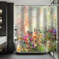 thumbnail image 6 of Floral Shower Curtain, Spring Flower Shower Curtain for Bathroom, Colorful Plants Romantic Butterfly Garden Shower Curtain Set Home Decor with 12 Hooks, 72x72 inches, 6 of 6
