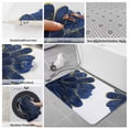 thumbnail image 6 of Navy Blue Gold Bath Mat 3 Piece Bathroom Rug Set, Abstract Line Art Troditional Ink Painting Non Slip Bath Rug Contour Mat and Toilet Lid Cover, Absorbent Shower Mats Soft Bath Rugs and Mats Sets, 6 of 8