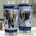 thumbnail image 2 of SANDJEST Elephant Tumbler 20oz Stainless Steel Insulated Tumblers Coffee Travel Mug Cup Jeans Drawing Style Elephants Gifts for Women Men Gift for Birthday Christmas, 2 of 5
