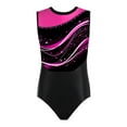 thumbnail image 3 of Hansber Gymnastics Leotards for Girls Ballet Dance Top Sleeveless Sparkle Printed Athletic Bodysuit Hot Pink 10, 3 of 6