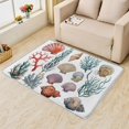 thumbnail image 2 of Coastal Rug & Home Decor - Seashell and Coral Rugs for Entryway, Front Door Mat Indoor Entrance, Washable Rugs, 3x5 Rug, Non Slip Soft Small Area Rug, Beach Theme Carpet & Room Decorations Y-&276, 2 of 7