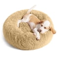 thumbnail image 1 of Cama para Perro, Camita para Perrito Redonda Lavable Diámetro de 60 Cm, Cama para Mascotas con Parte Inferior Antideslizante y Cómodo Mullida Felpa, Cama de Felpa para Perros y Gatos (Albaricoque), 1 of 7