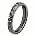 thumbnail image 3 of 925 Sterling Silver Black Stackable Ring Textured, 3 of 8