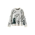 thumbnail image 2 of ITFABS Tricots d'Automne pour Adultes, Imprimé Dinosaure Dessin Animé Col Rond Manches Longues, 2 of 6
