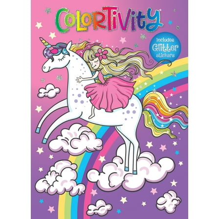 Colortivity: Unicorn with Glitter Stickers, 48 pages (Paperback)