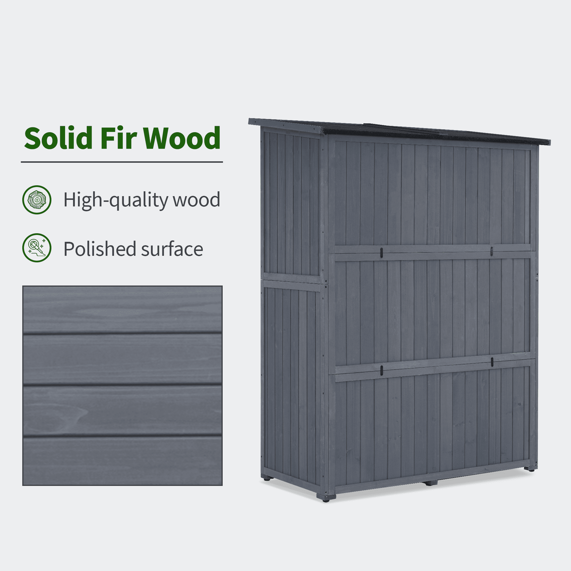 MCombo Outdoor Wood Storage Cabinet, Garden Tool Shed 1900