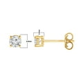 thumbnail image 5 of Unique Moments 1/2 Ct Round Lab Grown Diamond Stud Earrings in 10K Yellow Gold for Women (J-SI-I1), 5 of 8