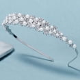 thumbnail image 6 of Miallo Elegant Pearl Rhinestone Headband for Women - Silver Bridal Tiara Hair Accessories for Wedding, Bridesmaids & Prom Parties, 6 of 8