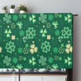 thumbnail image 5 of Curtain Valance 54" x 18", St. Patrick''s Day Window Valances Rod Pocket Curtains Drapes, Spring Green Four-Leaf Grass Short Topper Curtain for Kitchen Cafe Living Room, 1 Panel, 5 of 8