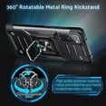 thumbnail image 2 of Galaxy S20 FE 5G Case,  Grade Protective Phone Case Cover with Enhanced Metal Ring Kickstand [Support Magnet Mount] Compatible with Samsung Galaxy S20 FE, Black, 2 of 12