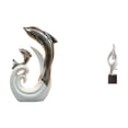 thumbnail image 1 of Escultura de delfín de cerámica, estatua de arte abstracto, escultura moderna de resina, figura blanca, diseño único, superficie lisa, adecuada para, 1 of 8