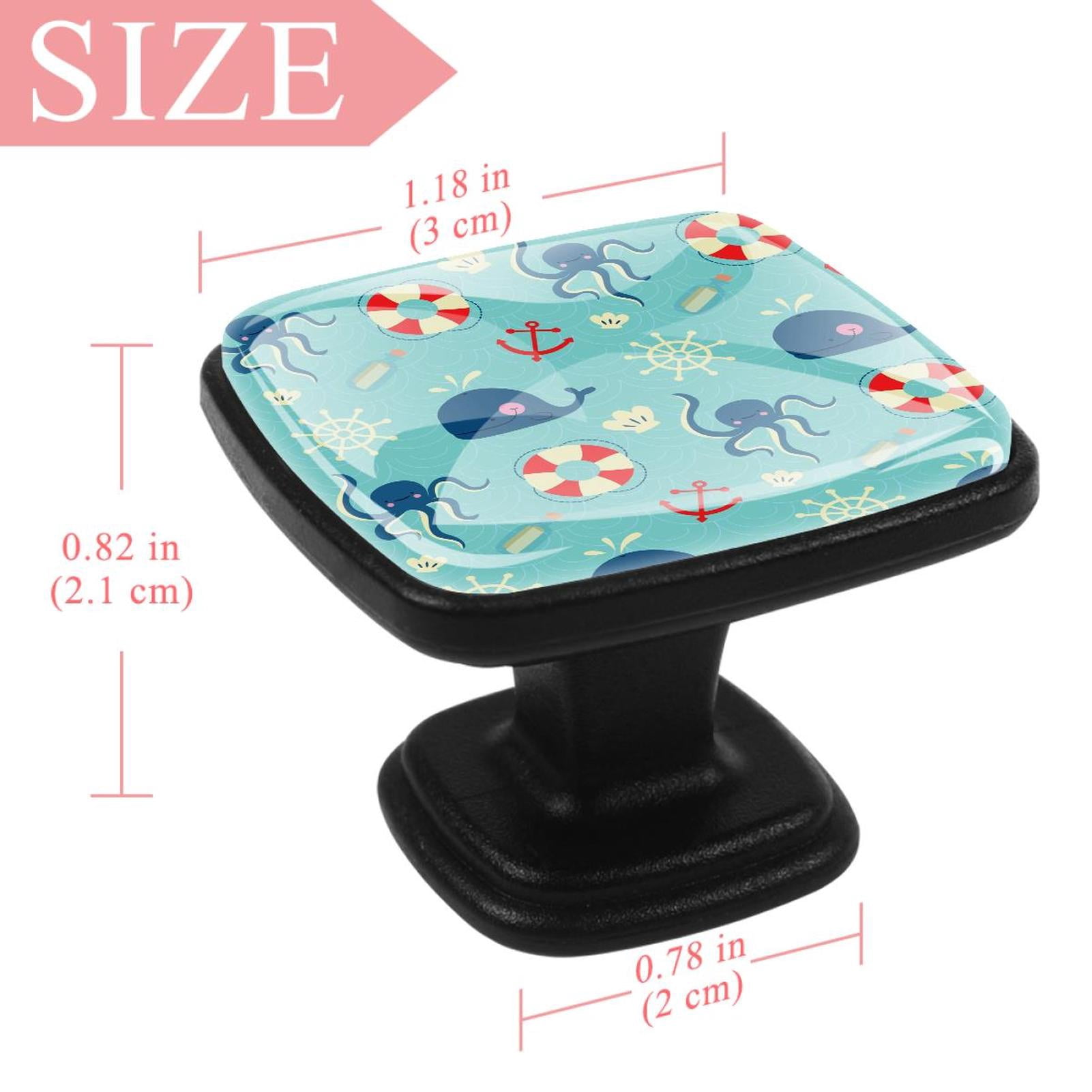 4 Pcs Square Cabinet Handle Cupboard Knob Drawer Pulls Handle Anchor Drawer Knobs with Screws Furniture Decoration