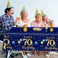 thumbnail image 2 of Fuliko 70th Birthday Decorations - 3pcs Navy Blue Table Covers & Plastic Blue Birthday Tablecloth for Men's 70th Party, 2 of 6