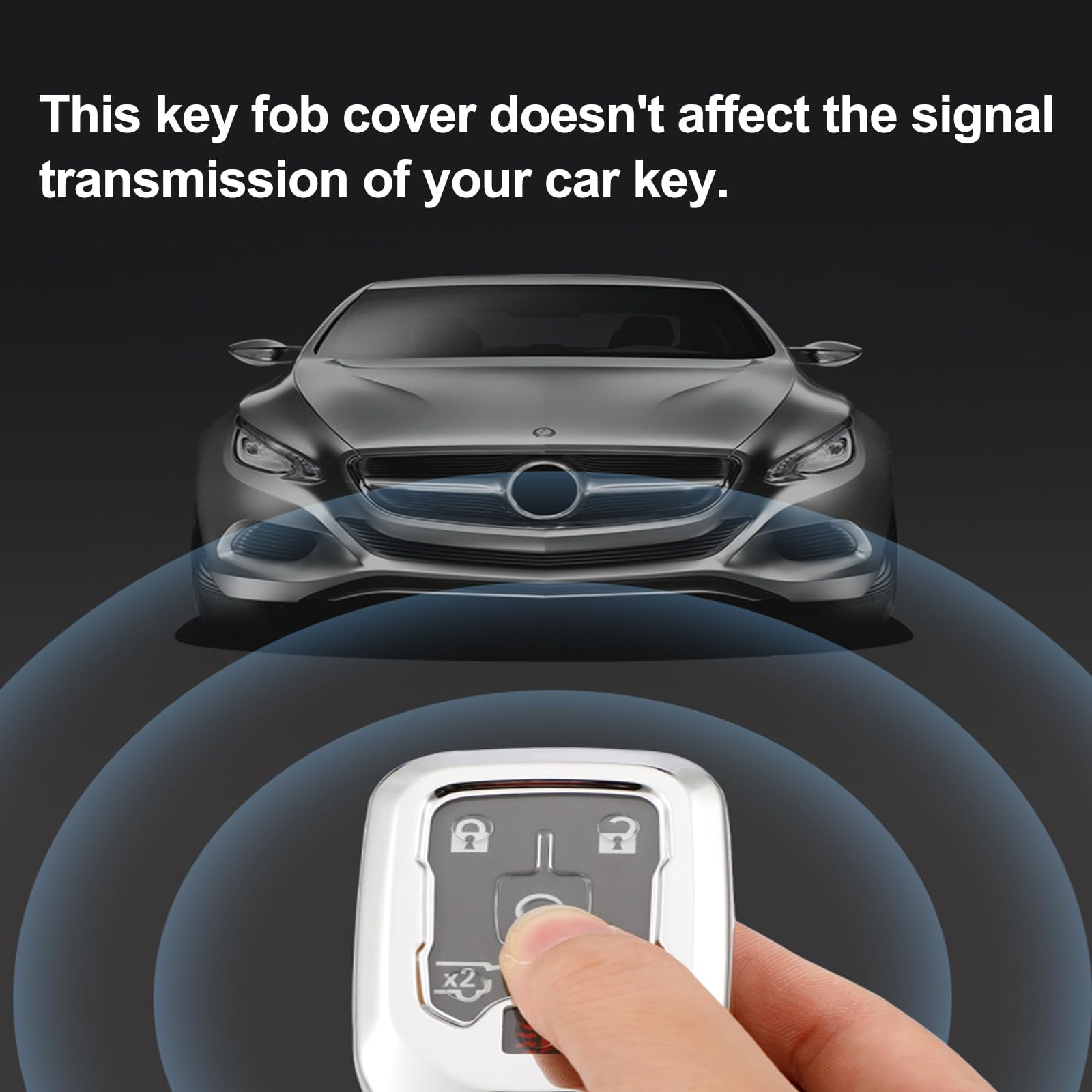 Premium Soft TPU Key Fob Cover with Leather Keychain for Chevrolet Suburban Tahoe and GMC Sierra Terrain Acadia Yukon Durable Protective Shell with Refined Texture and Secure Fit
