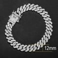 thumbnail image 3 of 12MM Iced Out Miami Cuban Link Chain Necklace Bracelet Set For Men Women Chains Hip Hop men Jewelry On The Neck AAA Rhinestone JIANGLANG, 3 of 7