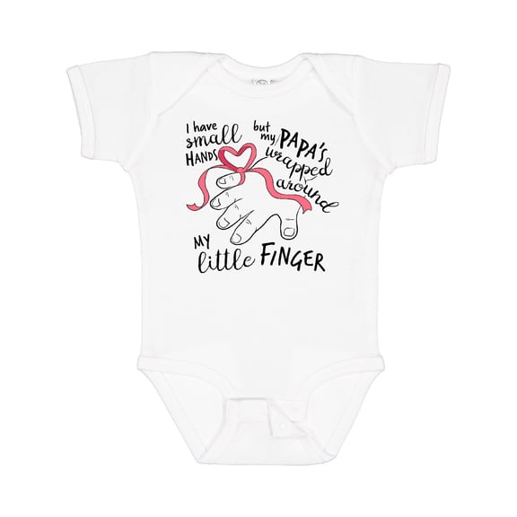 Inktastic I Have Small Hands, but My Papas Wrapped Around My Little Finger Boys or Girls Baby Bodysuit