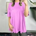 thumbnail image 2 of ZyeKqe Oversized T Shirts for Women Short Sleeve Shirts Round Neck Top Solid Color Loose Fitted Tees, 2 of 7