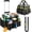 Green, variant on Large Rolling Cleaning Caddy Bag with Detachable Trolley,Cleaning Cart on Wheels with Shoulder Strap,Cleaning Supplies Organizer for Housekeepers,Black