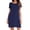 Navy, variant on DAFEI Women's Summer New Rolled Edge Solid Color Short Sleeved Comfortable Sleeping Skirt Home Clothes