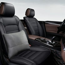 YUVA Suede Car Lumbar Support Cushion, Adjustable Straps, Black/Brown/Gray/Beige, Ergonomic Design, Relieves Back Fatigue, Removable Washable Cover