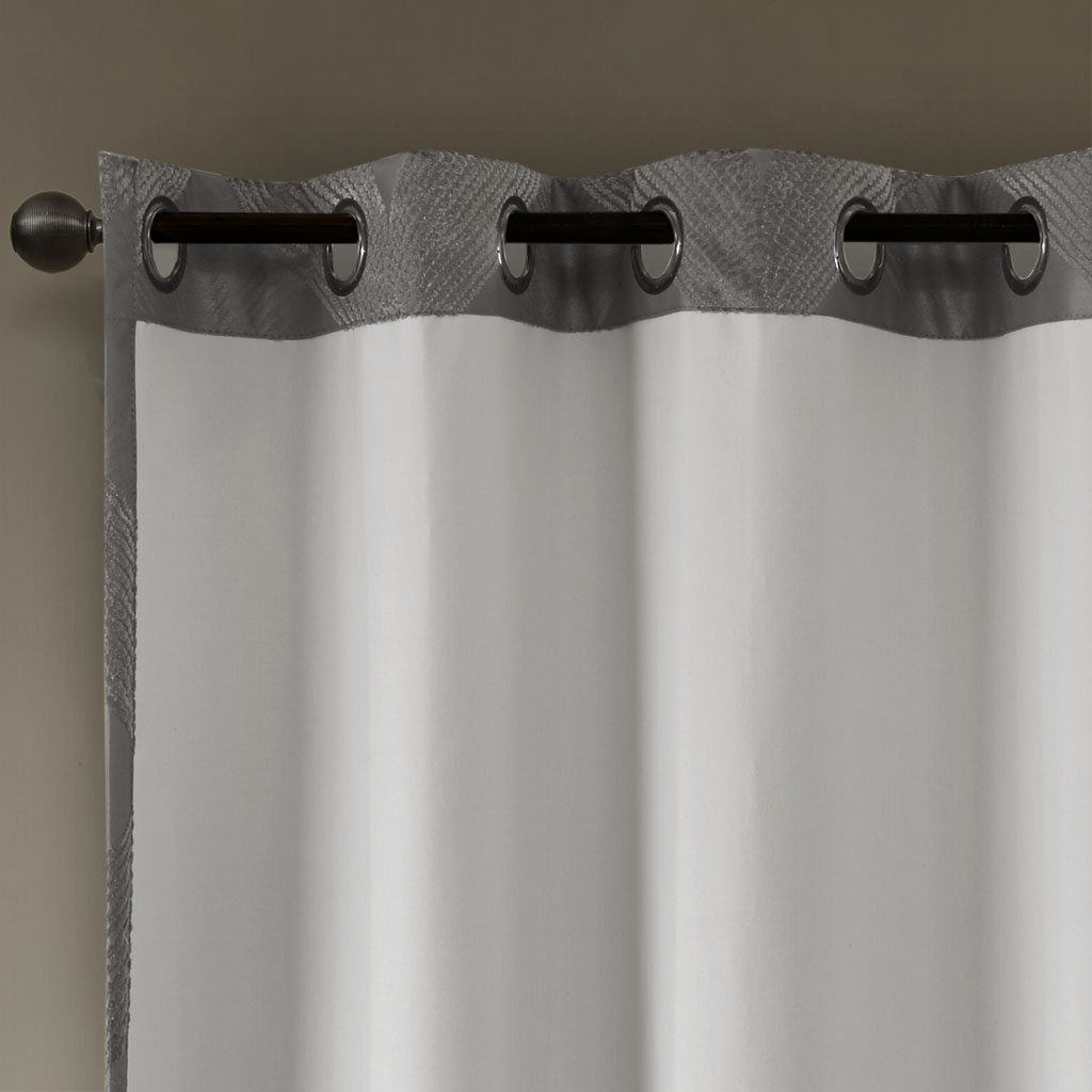 MAYEERTY Ogee Knitted Jacquard Total Blackout Curtain Panel(Only 1 Pc Panel)