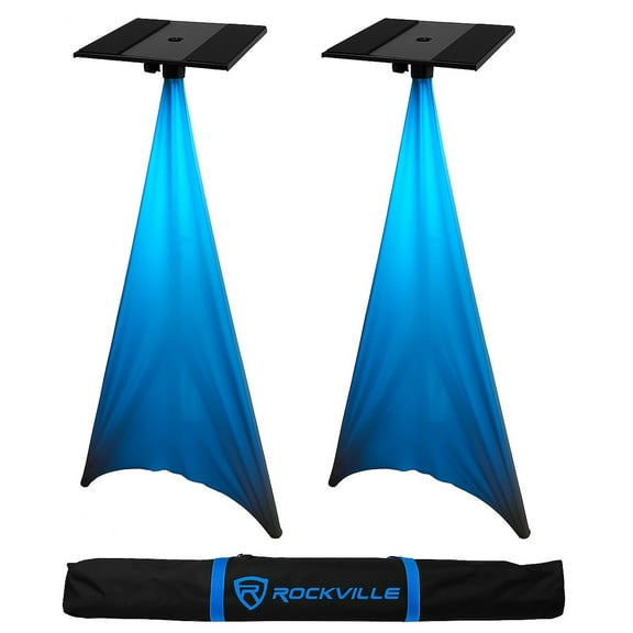 (2) Rockville Lighting Stands For Moving Head/Gobo/Beam/Spot Lights White Scrim