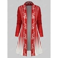 thumbnail image 2 of Plus tamaño impreso frente abierto Cardigan Rosegal  Mangas largas de talla grande, 2 of 5