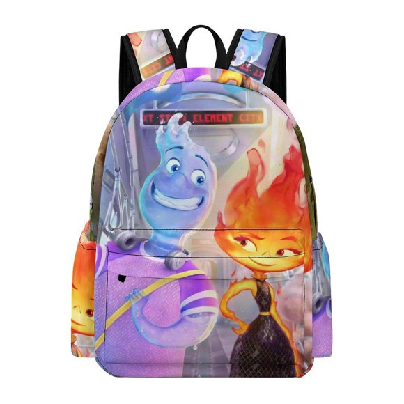 Elemental-theme Backpack, Campus style schoolbag Bookbag with Adjustable Shoulder Straps And Large Zip Compartment, Unisex Travel Bags.42x30x15cm