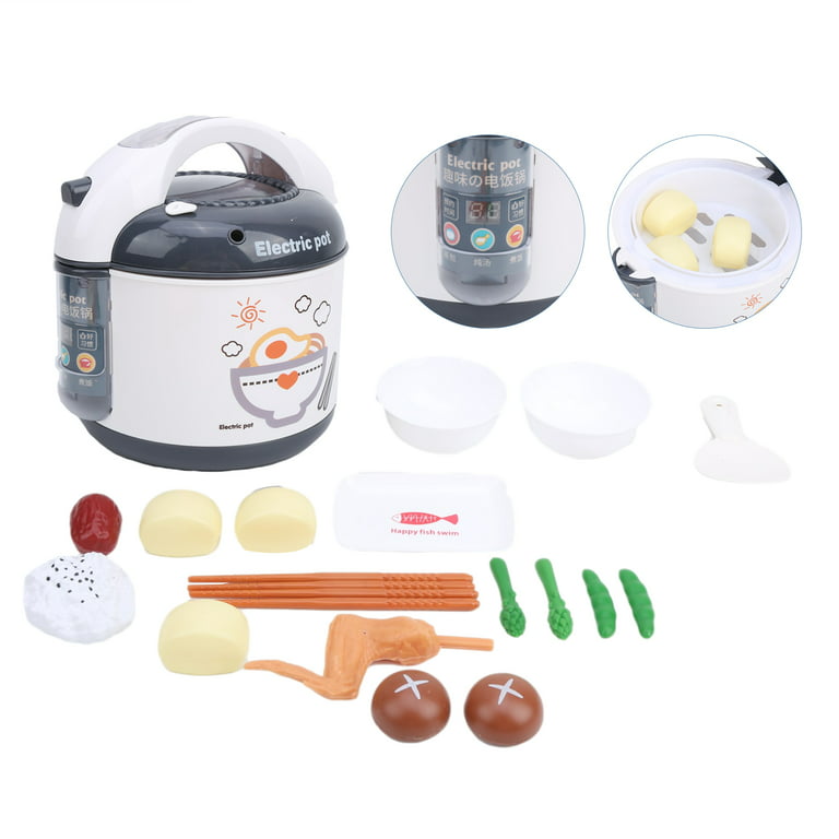Pretend Play Kitchen Toy, DIY Decorative Rice Cooker Set Mini Electronic  Rice Cooker Toys With Voice For Cooking Appliances Gray 