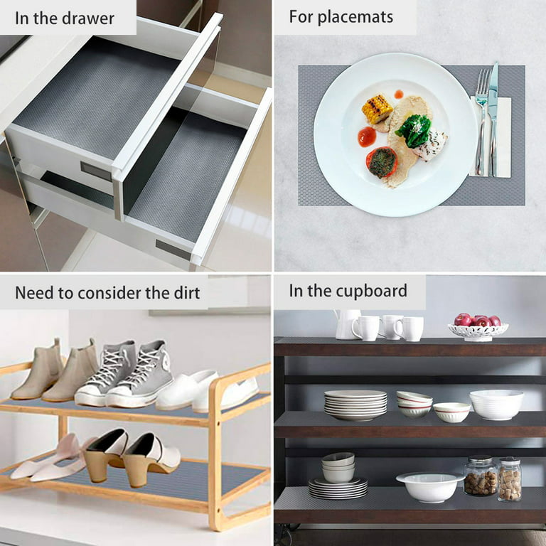 Shelf Liner Kitchen Cabinets Liner Non-Stick Drawer Mats EVA Protector  Shelving Cupboard Lining Clear Cabinet