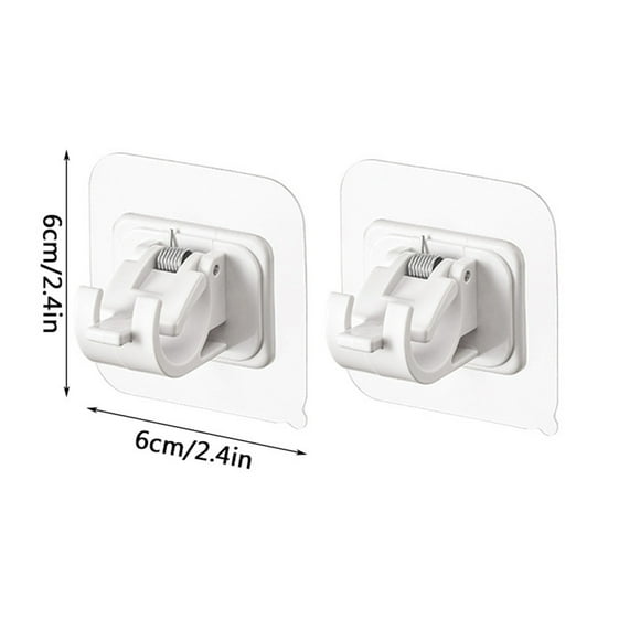 PRETXORVE Curtain Rod Hook-non Perforated Curtain Rod Rack- Household Wall Adhesive Bracket Clip-door Curtain Telescopic Rod Hook