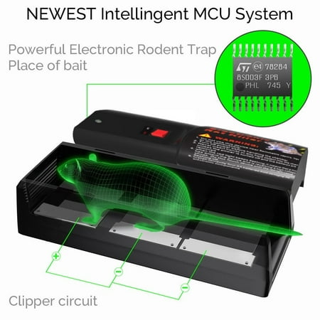 Aspectek Electronic Rat Trap Rodent Zapper Killer - Rodent, Mice and Squirrels Exterminator - Safe, Humane and Clean