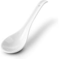 thumbnail image 4 of Soup Spoons, Ceramic Chinese, Asian Soup Spoons, White Japanese Spoon Large for Ramen Pho Wonton Dumpling Miso, Deep Oval Hook Design, Set of 6-White, 4 of 10