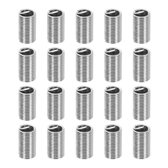 Uxcell Wire Thread Inserts M12x1.75 Metric 3D 36mm, 20Pcs 304 Stainless Steel Helical Coiled Wire Screw Threaded Sleeve Sheath for Mechanical Equipment Automotive Repairs
