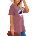 thumbnail image 2 of Anbech 4th of july Plus Size T-Shirts for Women Graphic Heart Print Short Sleeves Tees Plus T-Shirt with Round Neck, 2 of 4
