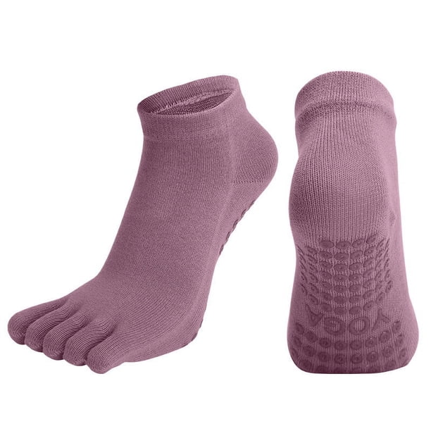 Calcetines de yoga de cinco dedos, calcetines de baile con todo incluido, calcetines deportivos de cinco dedos de algodón peinado para Pilates y fitness