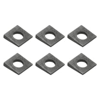 6pcs Beveled Square Washers, M12x28mm Square Beveled Washers Bearing Strut Plate Flat Pad Spacer Carbon Steel for 12mm Bolts Wedge Shim Leveling Fastener Nut Bolt Gasket, Black