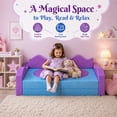 thumbnail image 4 of Modular Kids Play Couch Set for Toddlers Playroom, 12PCS Large Foldable Soft Kids Sofa, 3 in 1 Foam Convertible Couch Fort Building Floor Bed for Girls 3-5, Washable Velvet, Purple, 4 of 9