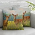thumbnail image 3 of Orinice Deer Flowers Naturalism Graphic Decorative Cushion Throw Pillow Cover 20x20in, 3 of 5
