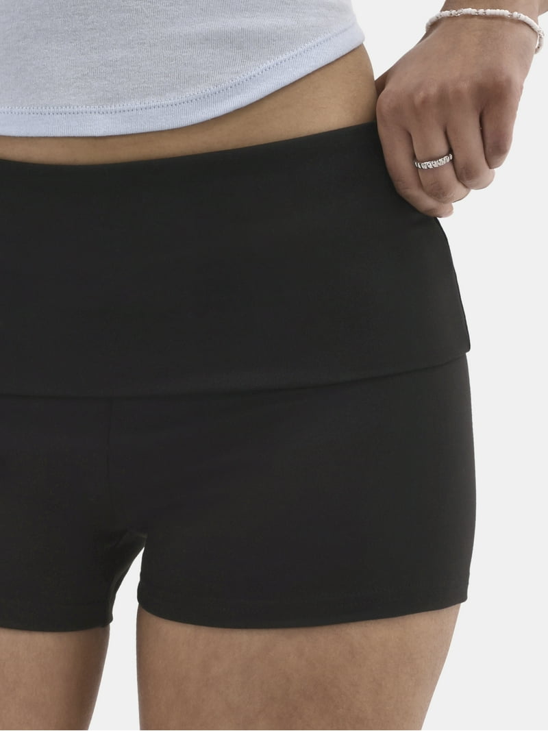 No Boundaries Women's Foldover Shorts, 2.25 Inch Inseam