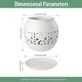 thumbnail image 5 of EFISPSSS 6 inch ceramic orchid pot with hole and tray -Peacock White, 5 of 7