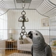 thumbnail image 6 of Bird Toys - Metal Bell Toy, Chew Play Item with Hanging Chain, for Large Parrots African Grey Cockatoo Macaw Conure Lovebird, Durable Interactive Play Item (Short), 6 of 6