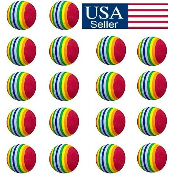 20Pcs Sponge Practice Golf Balls Golf Training Balls Garden Soft Foam Elastic Golf Balls for Indoor/Outdoor Golf Practice